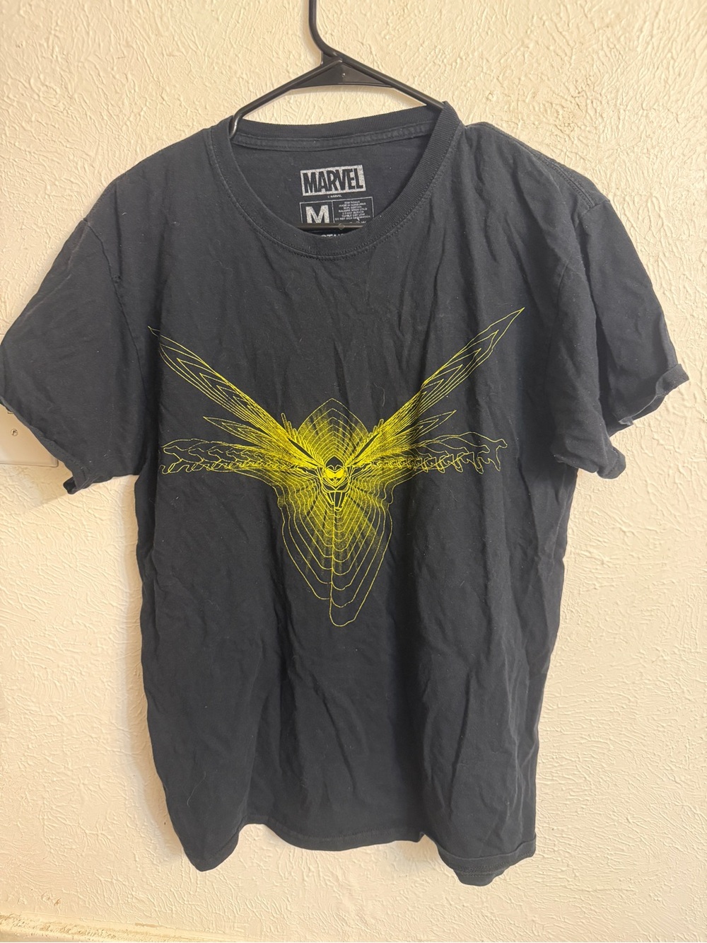 Marvel Men's The Wasp Graphic Tee with Yellow Emblem